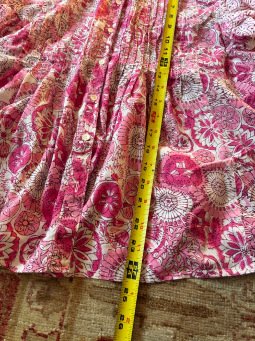 Miked Floral Print Peasant Button Up Peasant Blouse - Picture 8 of 9